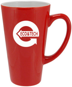 Promotional Ceramic Mugs: 16oz Red Cafe Mugs